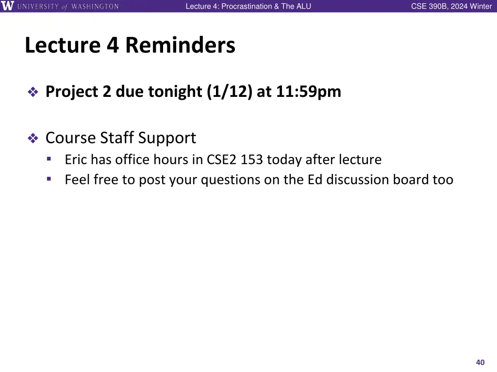 lecture 4 procrastination the alu 38