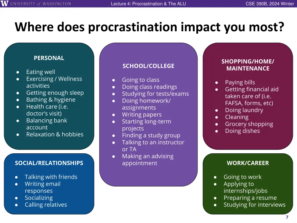 lecture 4 procrastination the alu 5