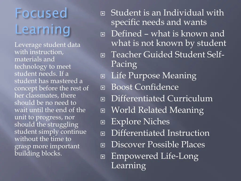 focused learning