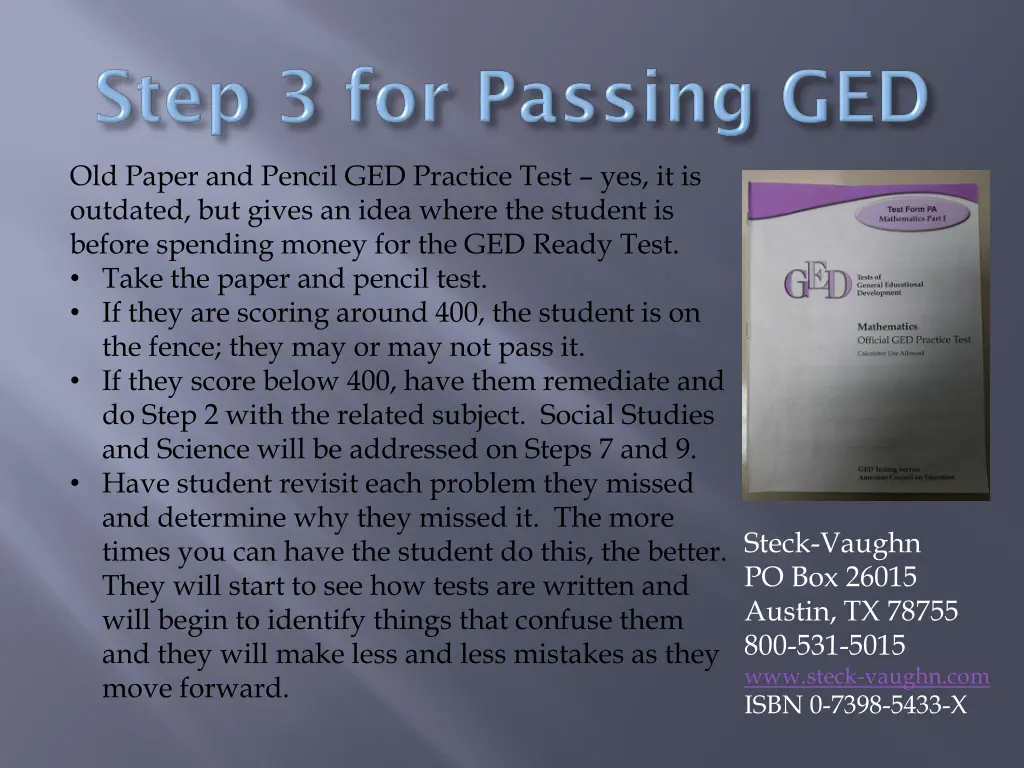 old paper and pencil ged practice test