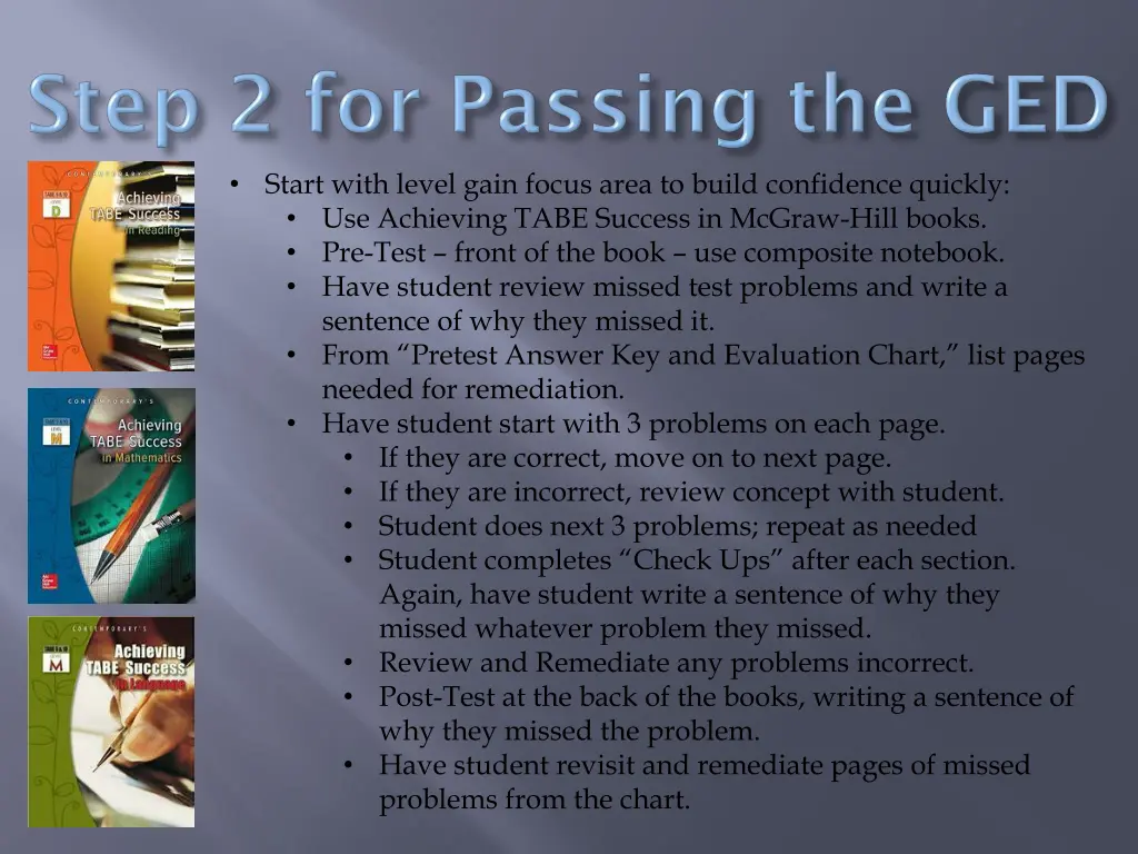 start with level gain focus area to build