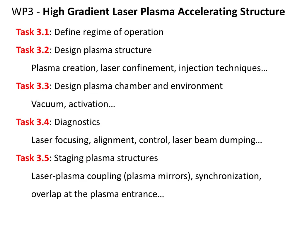 wp3 high gradient laser plasma accelerating 1
