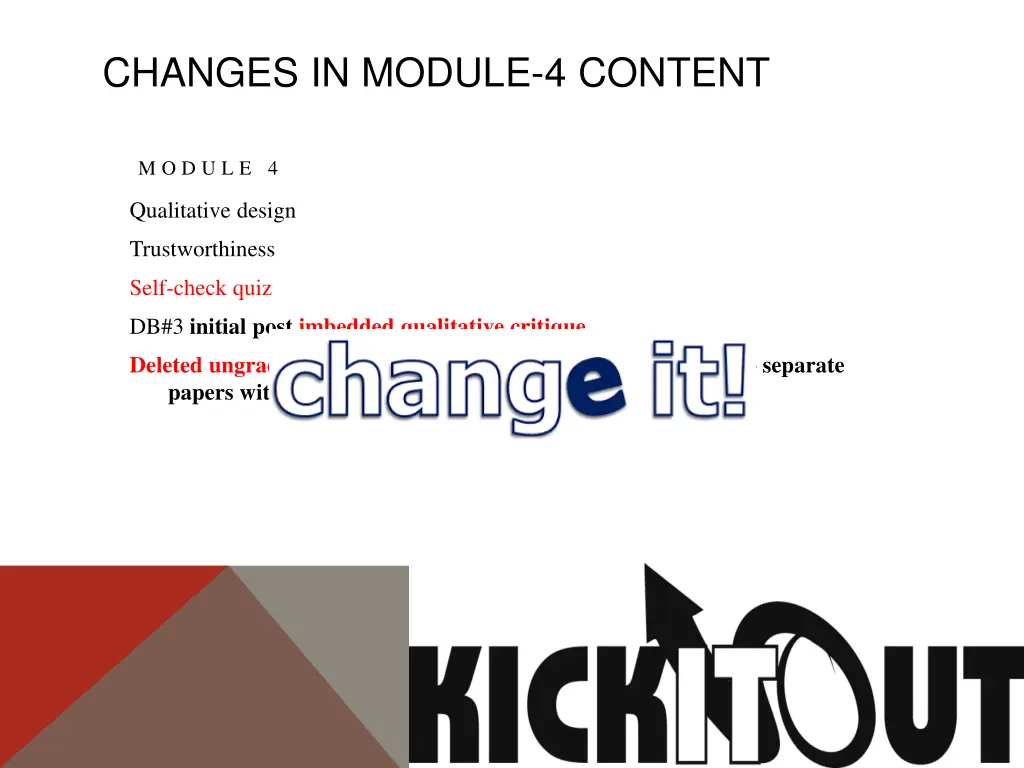 changes in module 4 content