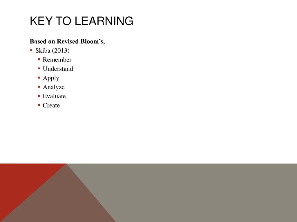 key to learning