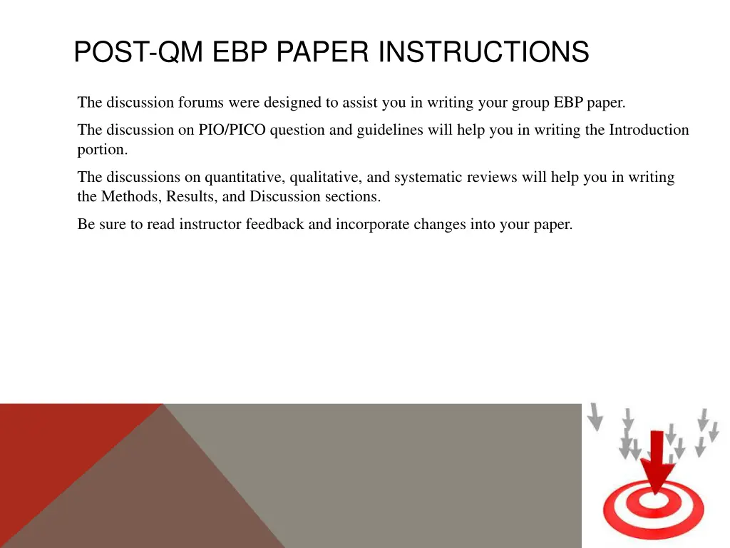 post qm ebp paper instructions