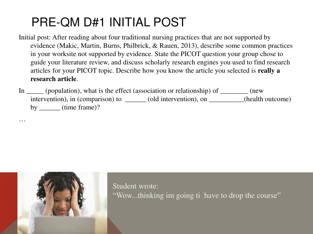 pre qm d 1 initial post