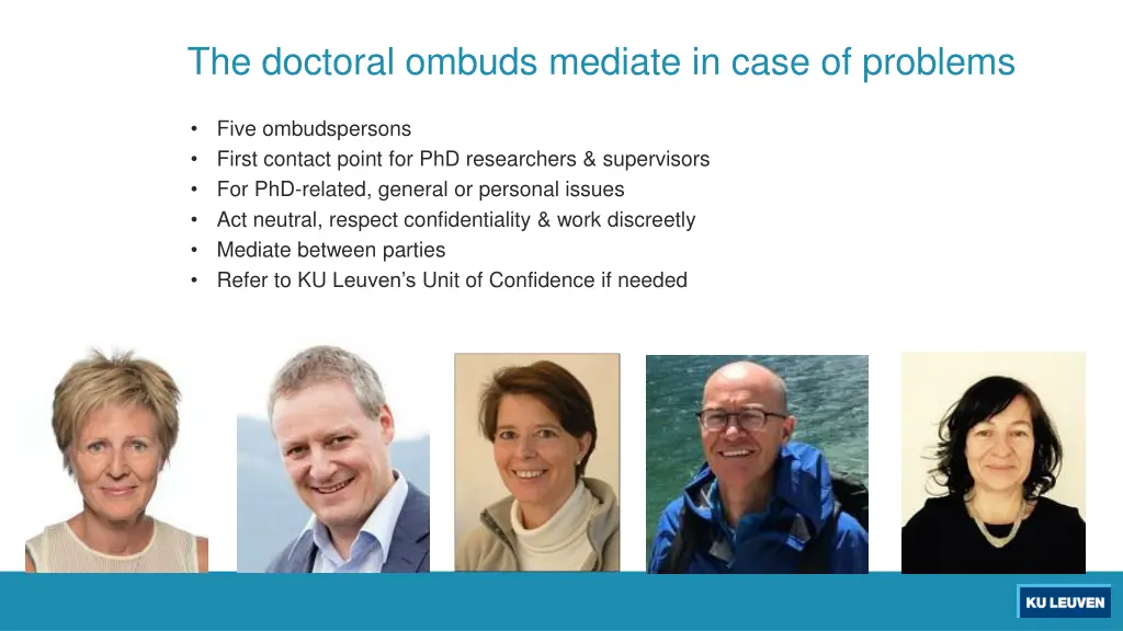 the doctoral ombuds mediate in case of problems