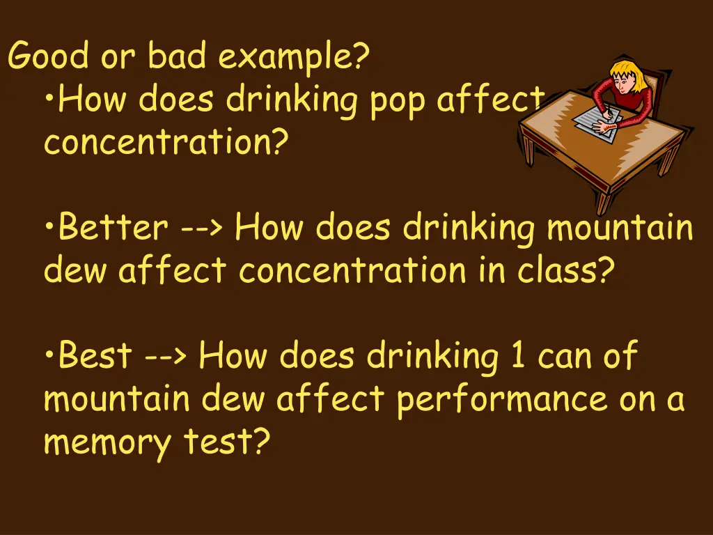 good or bad example how does drinking pop affect