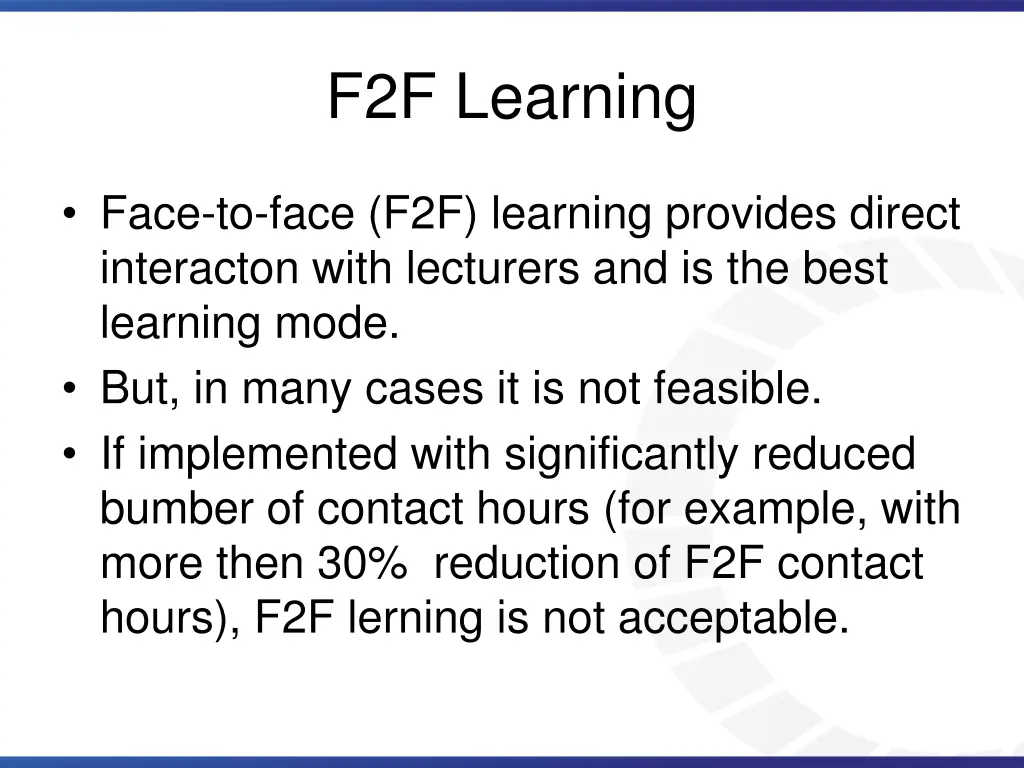 f2f learning