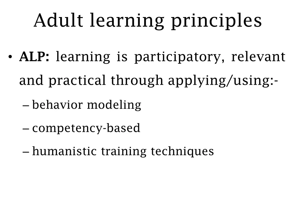 adult learning principles