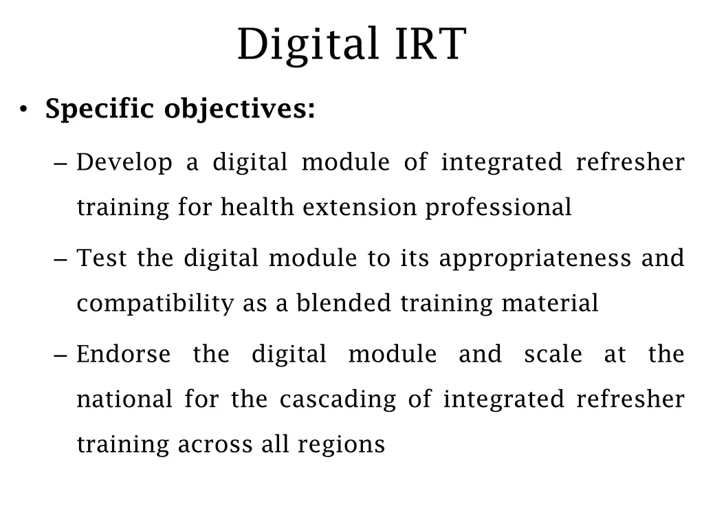 digital irt