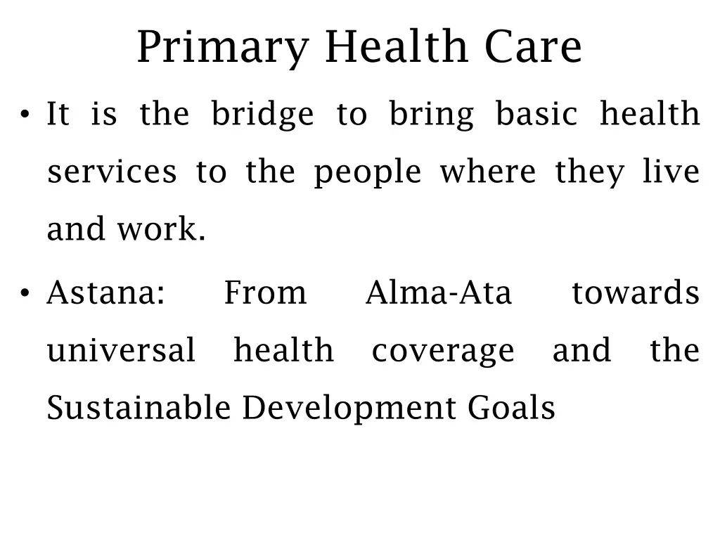 primary health care