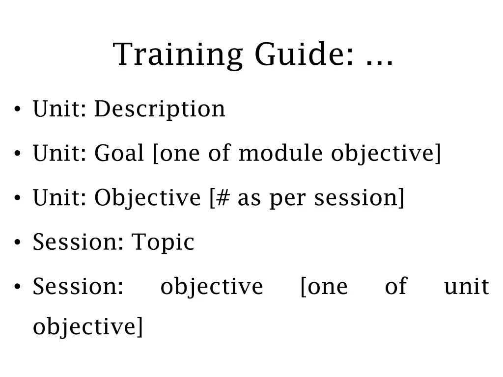 training guide