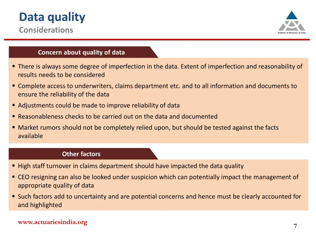 data quality considerations