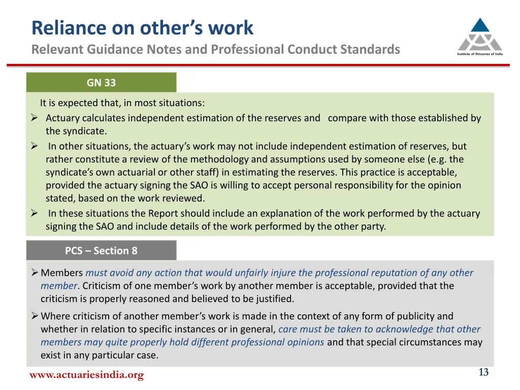 reliance on other s work relevant guidance notes 1