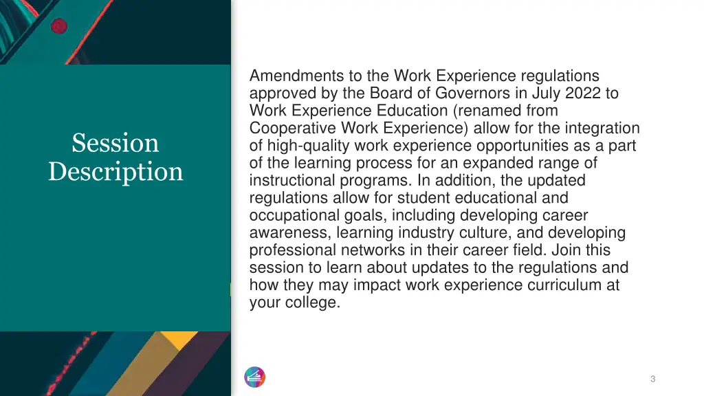 amendments to the work experience regulations
