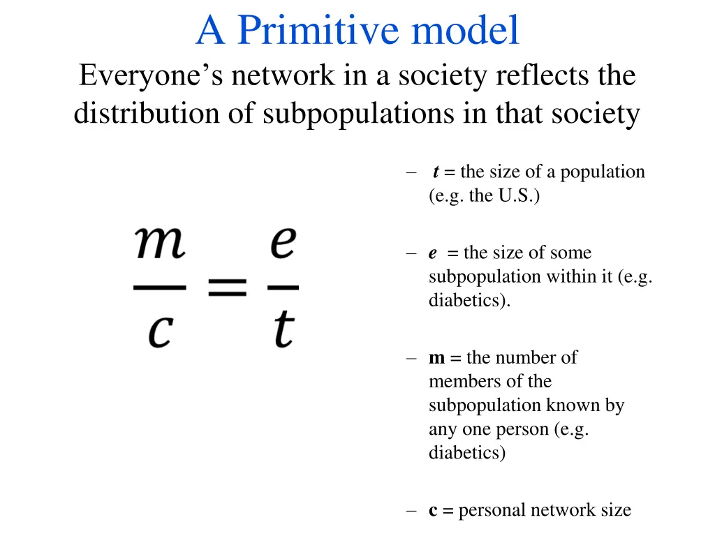 a primitive model everyone s network in a society