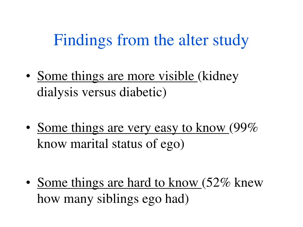 findings from the alter study