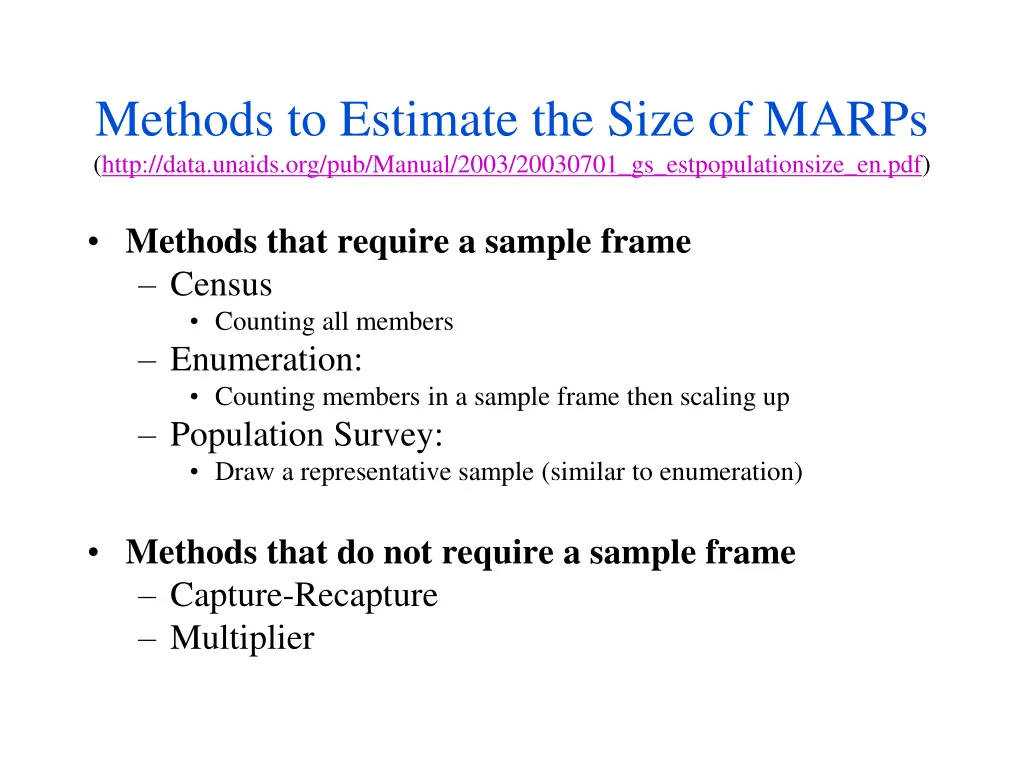 methods to estimate the size of marps http data