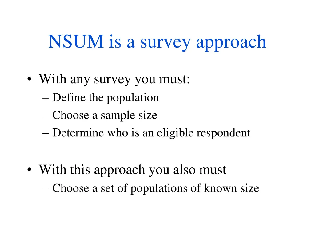 nsum is a survey approach
