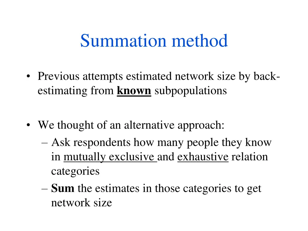 summation method