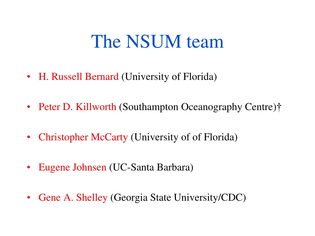 the nsum team