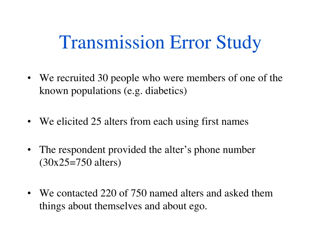 transmission error study