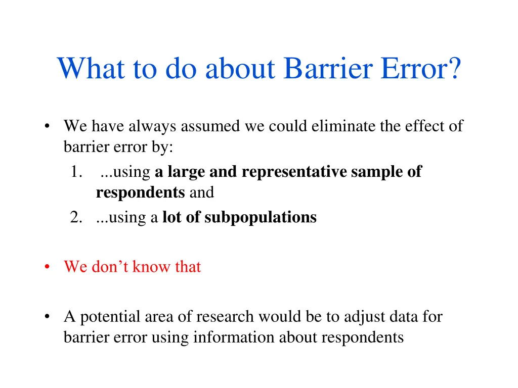 what to do about barrier error