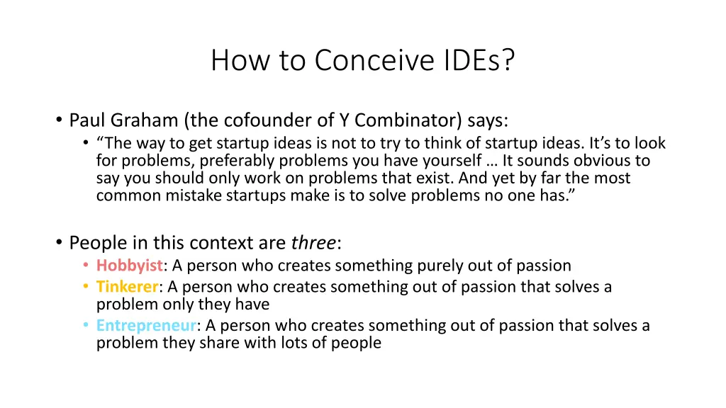 how to conceive ides