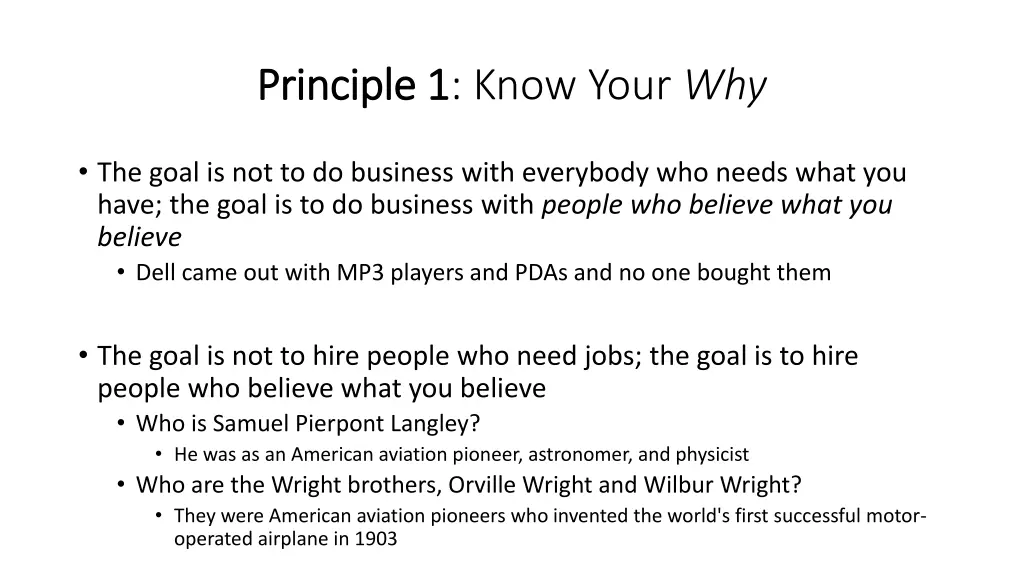 principle 1 principle 1 know your why 5