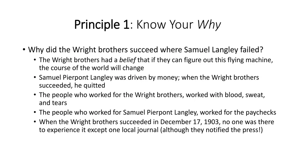 principle 1 principle 1 know your why 8