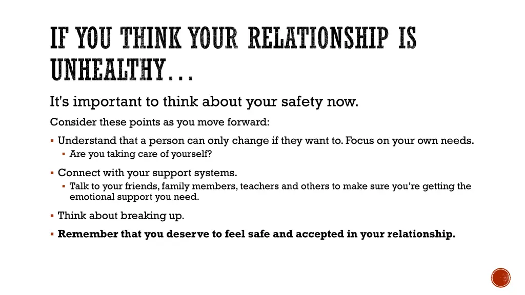 if you think your relationship is unhealthy