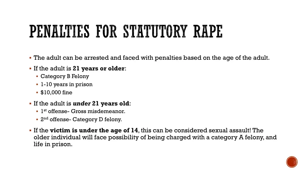 penalties for statutory rape