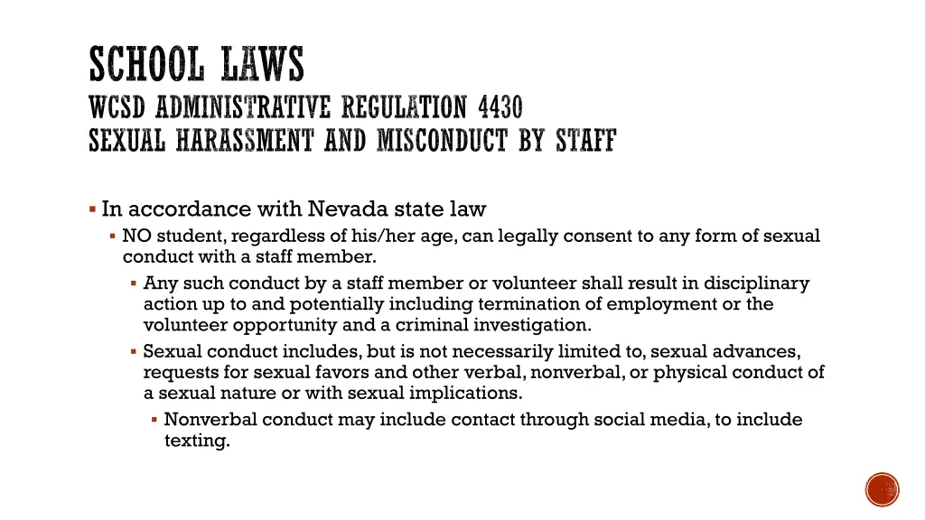 school laws wcsd administrative regulation 4430