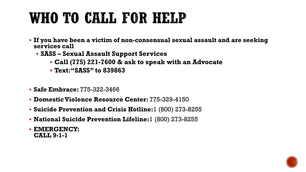 who to call for help