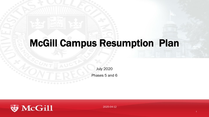 mcgill campus resumption plan mcgill campus