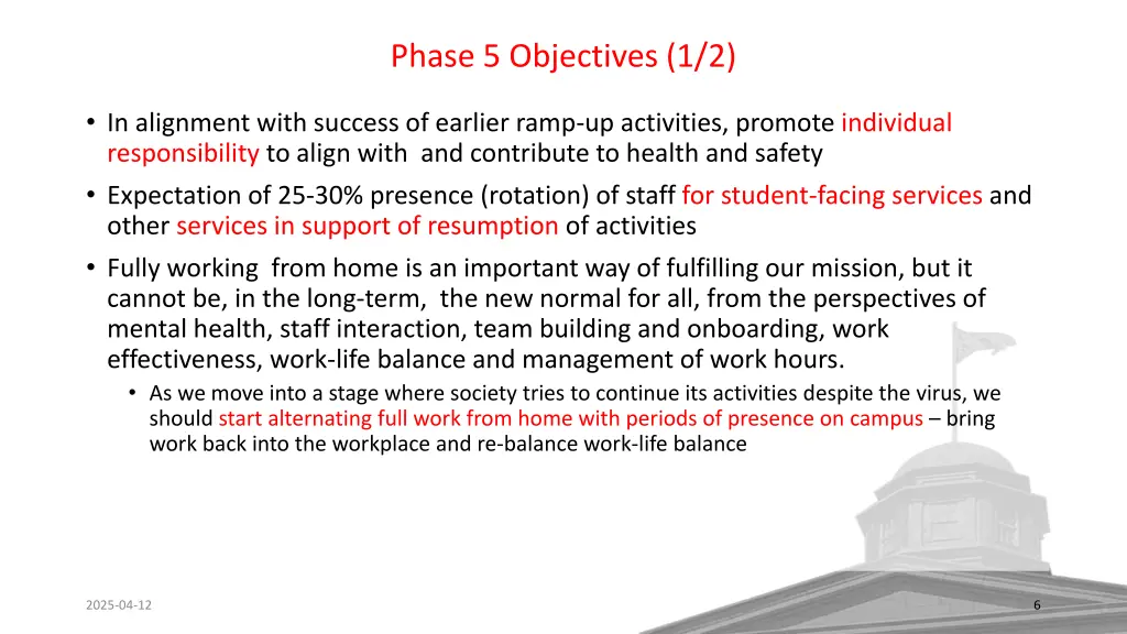 phase 5 objectives 1 2