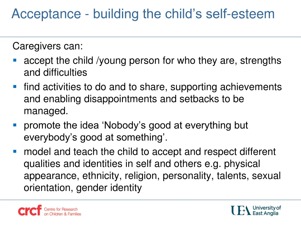 acceptance building the child s self esteem 1
