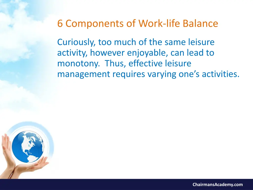 6 components of work life balance 10