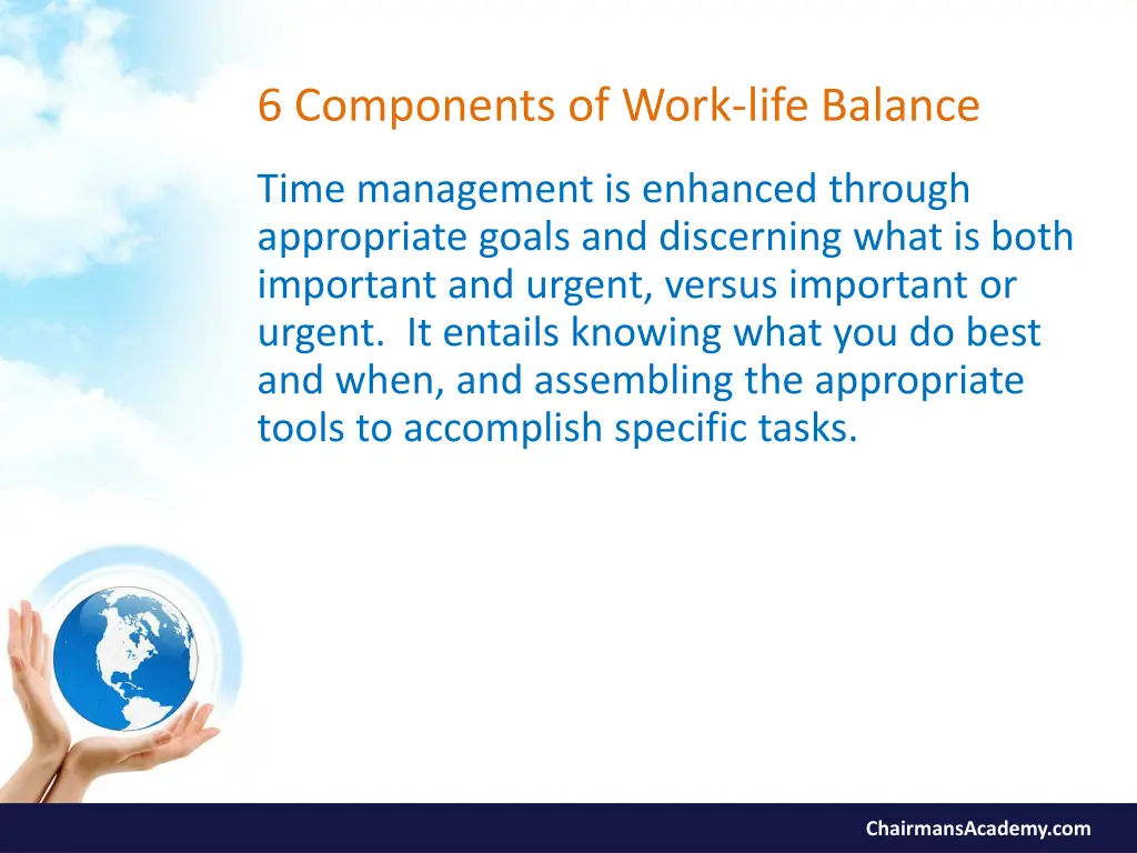 6 components of work life balance 2