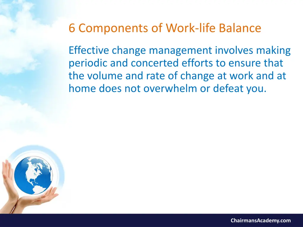 6 components of work life balance 6