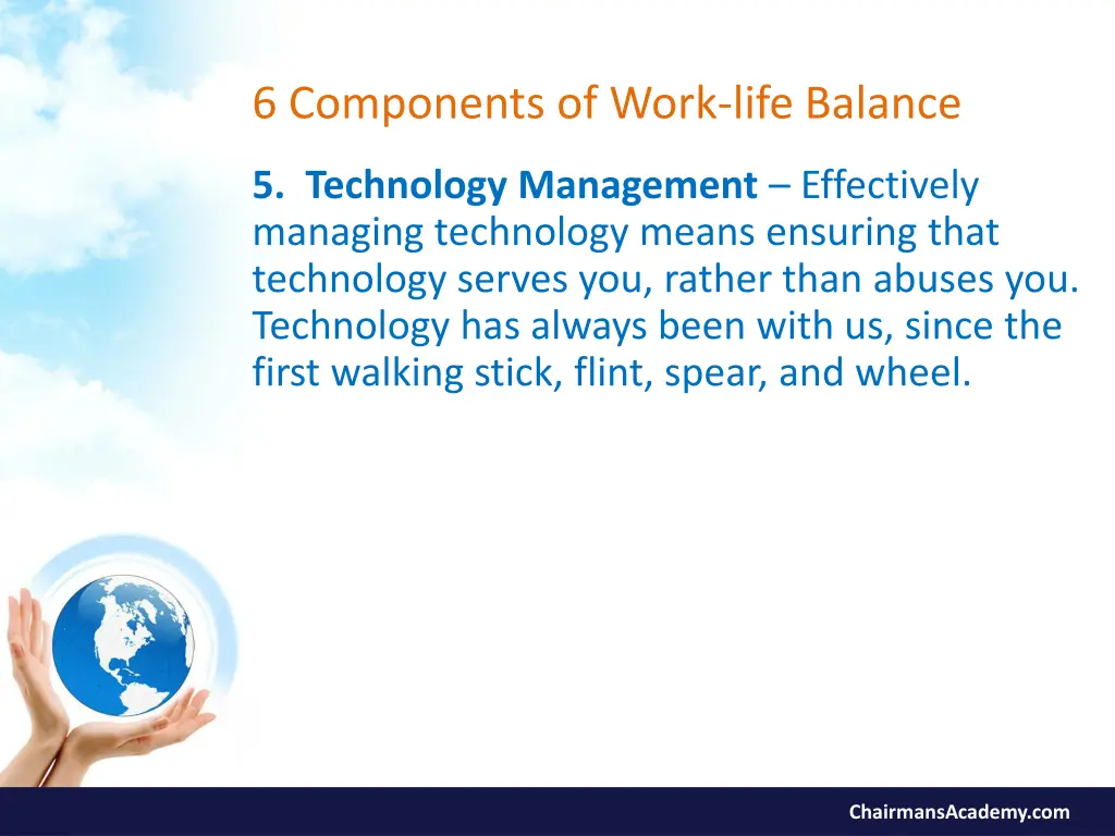 6 components of work life balance 7
