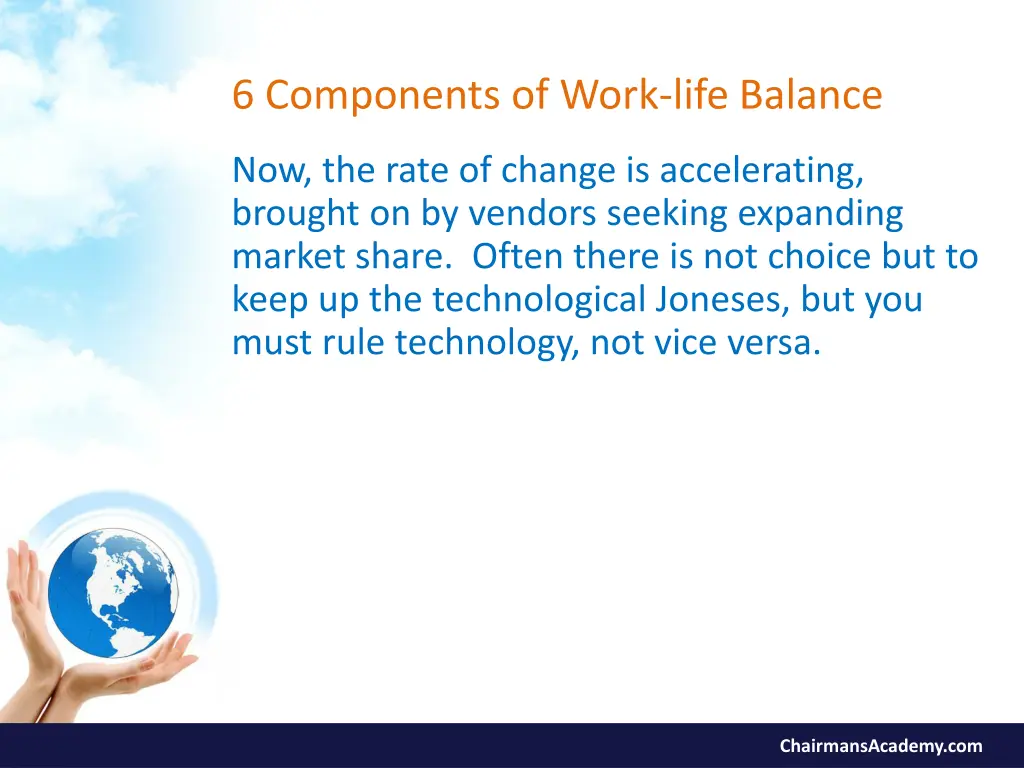 6 components of work life balance 8