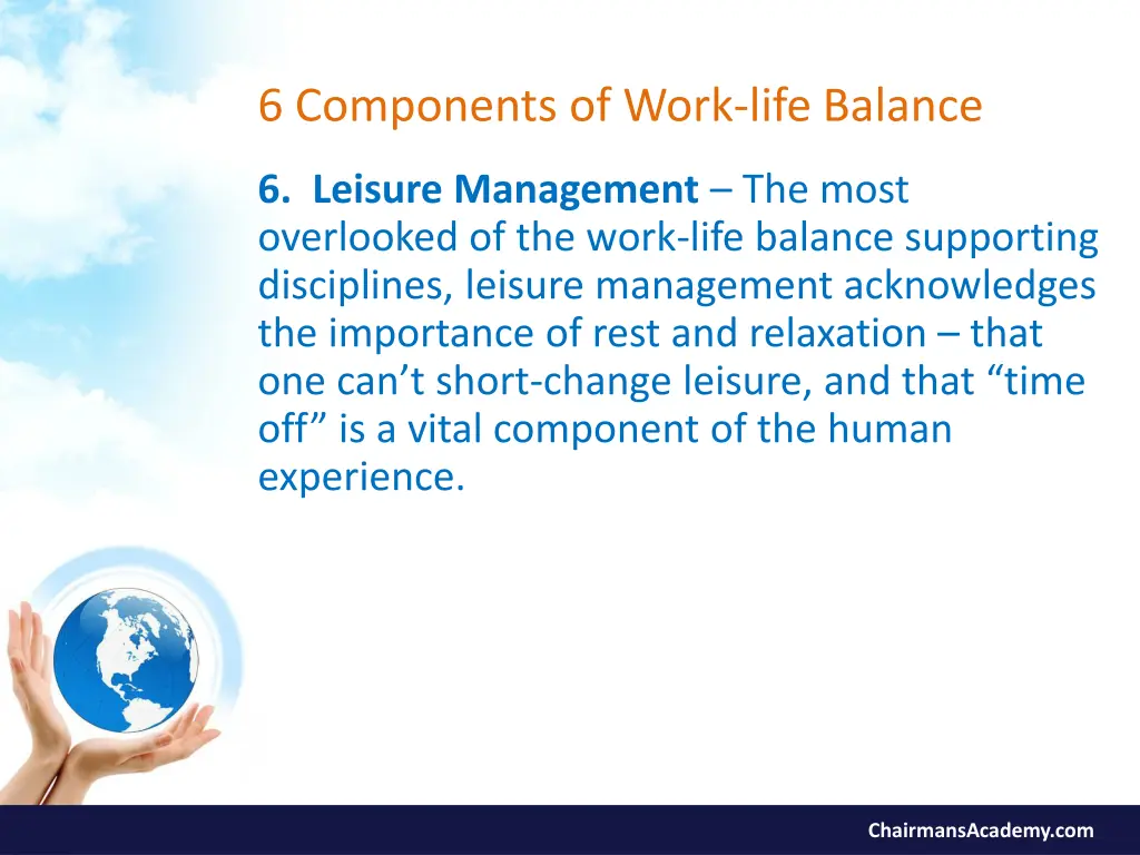 6 components of work life balance 9