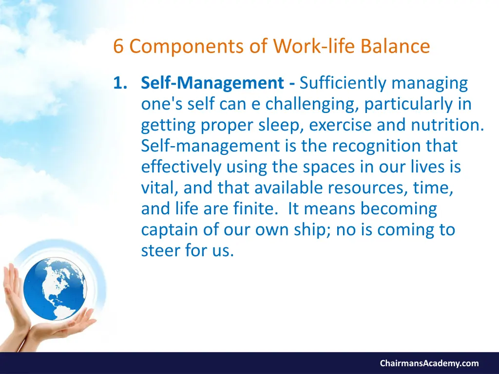 6 components of work life balance
