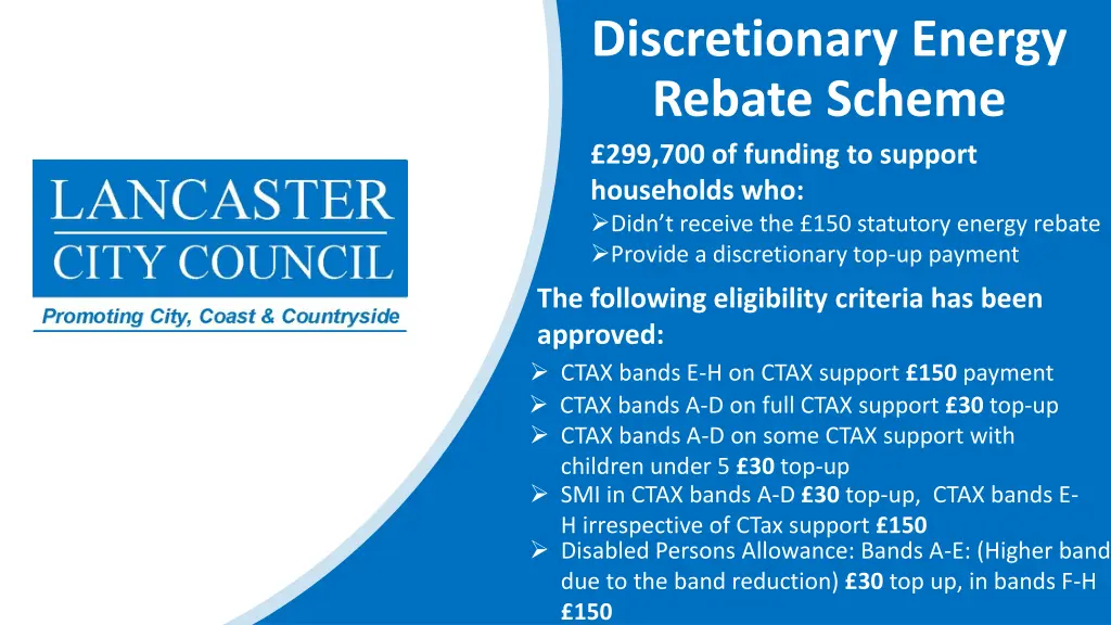 discretionary energy rebate scheme