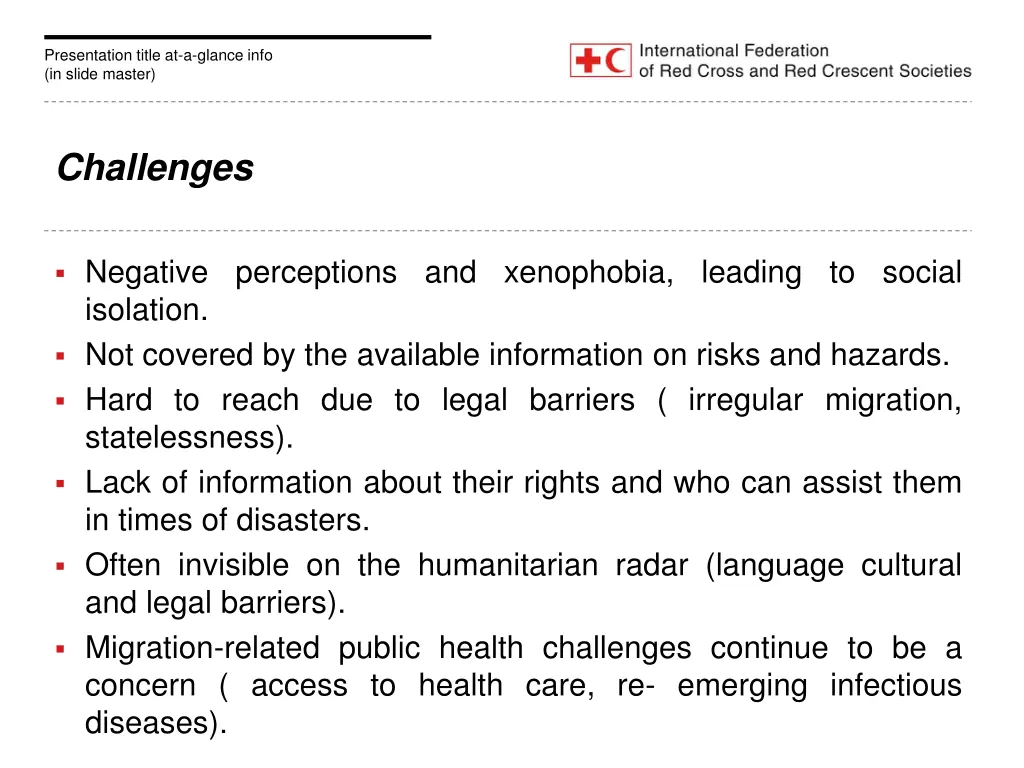 presentation title at a glance info in slide 7