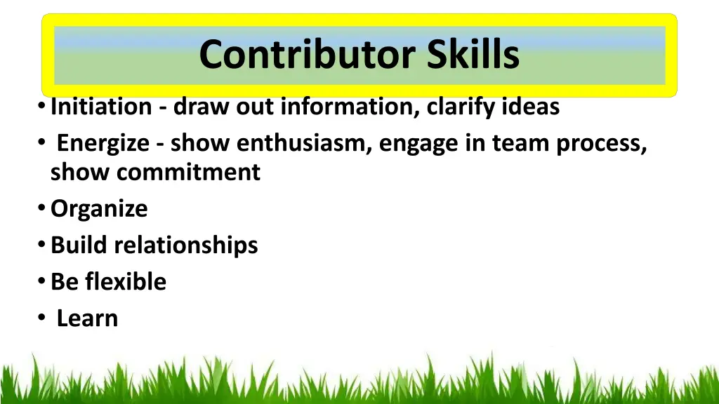 contributor skills