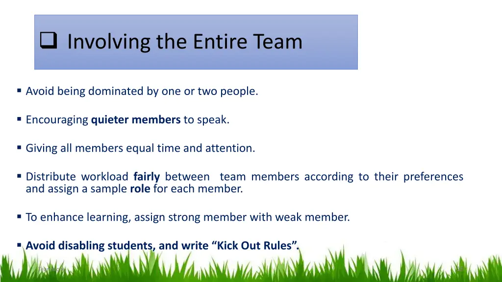 involving the entire team
