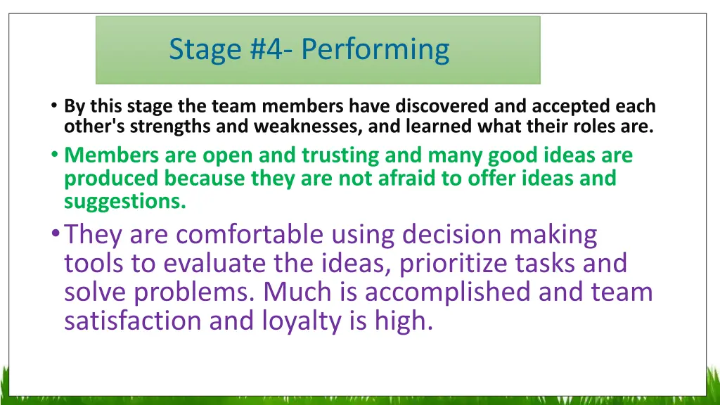 stage 4 performing
